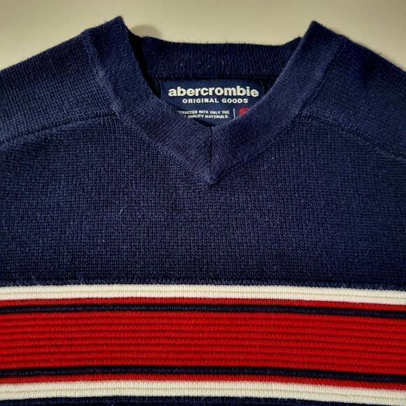 Abercrombie Boys Navy V-neck Long Sleeve Sweater - Picture 7 of 10